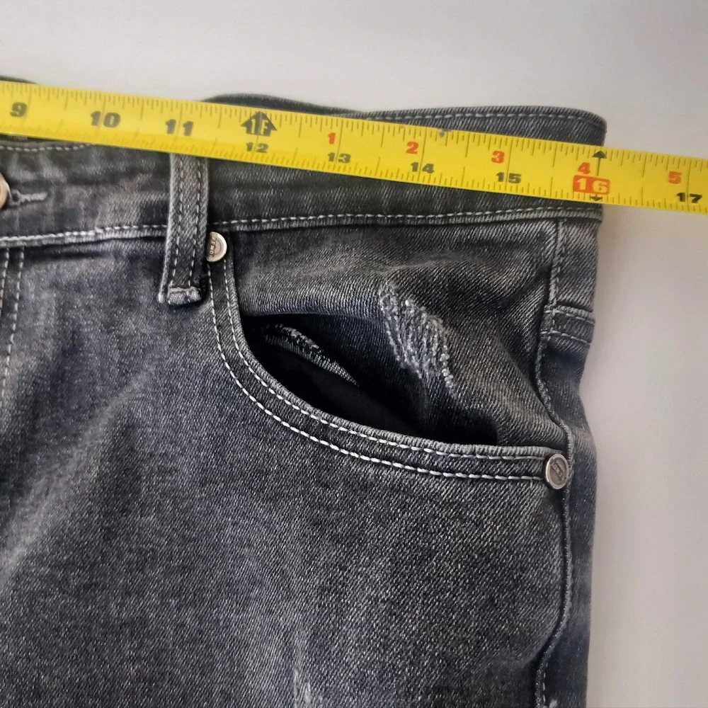 Fendi Roma Mens‎ Distressed Slim Fit Jeans Faded Black Monogram Pocket Italy